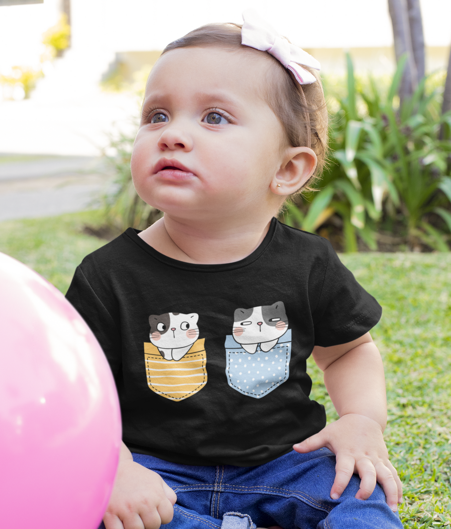 Cute Cats Print Baby Girl T-shirt