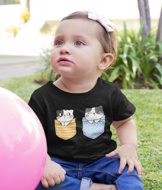 Cute Cats Print Baby Girl T-shirt