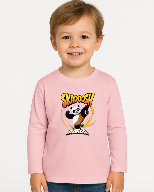 Cute Monster Face Print Pink T-Shirt for Boys