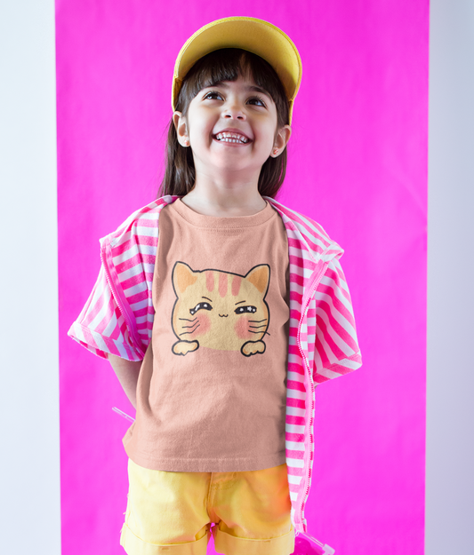 Kids Cat Graphic Tee For Girls