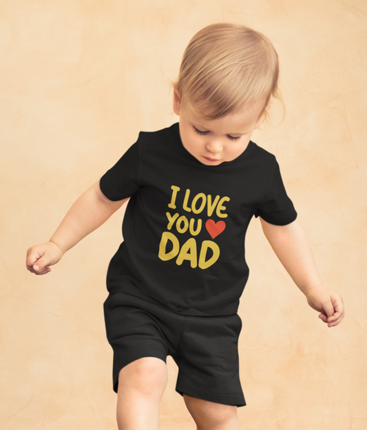 I Love You Dad Print T-shirt & Shorts Set